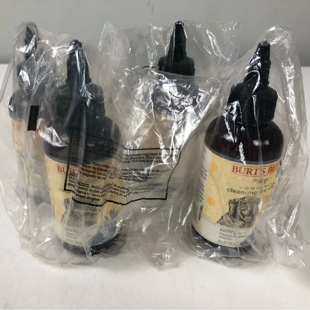 Burt’s Bees Care + Plus Charcoal & Coconut Dog Cleansing Ear Rinse Set of 4 New